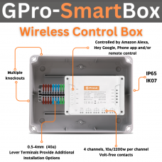*SPECIAL DEAL* G-Pro Smart-Box 4-channel Wi-fi/Remote Control Wireless Switching IP65 (Pack of 3 units)